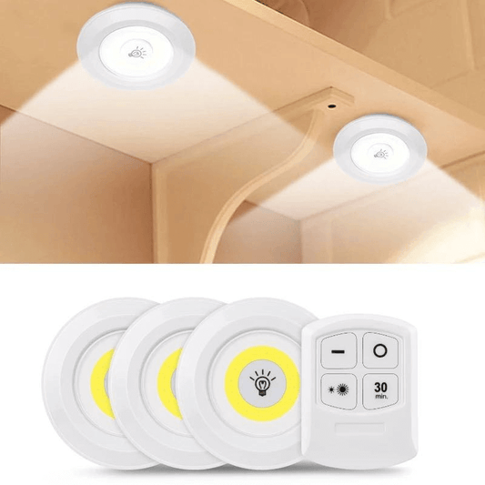 Set 3 Luces LED Inalambricas Con Control Remoto