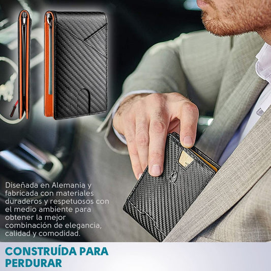 Billetera Slim con Bloqueo RFID mod. Fibra de Carbono