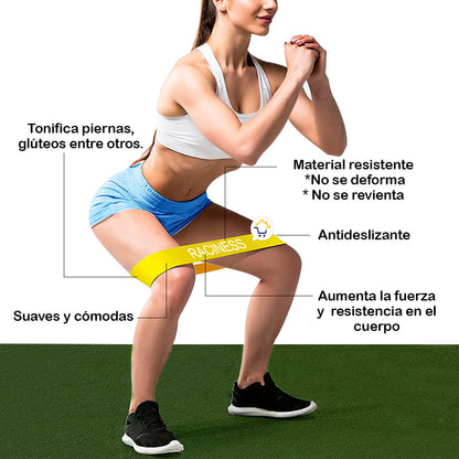 Kit Bandas Resistencia Elásticas Cerradas - Ejercicio 5 Niveles